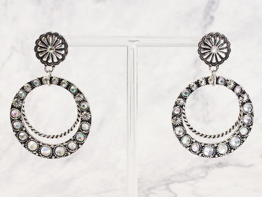 2449 R1-41 Western Twisted Hoop Dangle Earrings