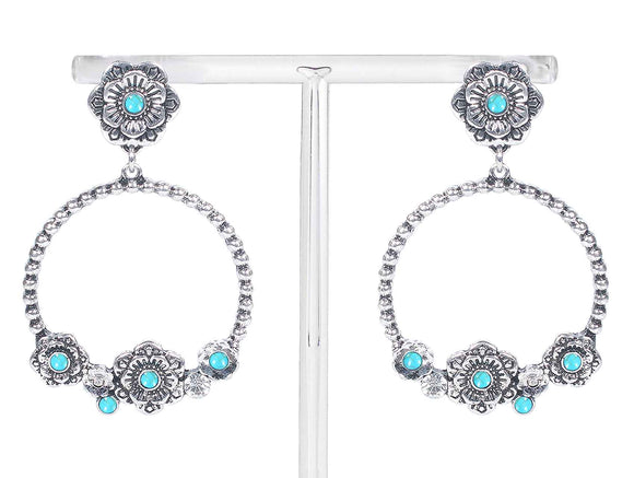 2493 FLOWER 3D BALL TESTURED DANGLE DARR