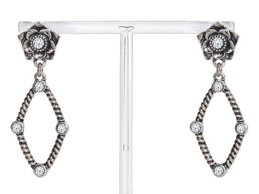 2684 R1-192  FLOWER TEXTURED DANGLE EARRINGS