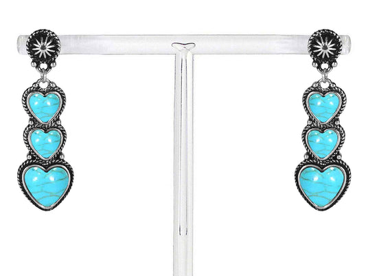 3 R2-102 HEART PENDANT EARRINGS