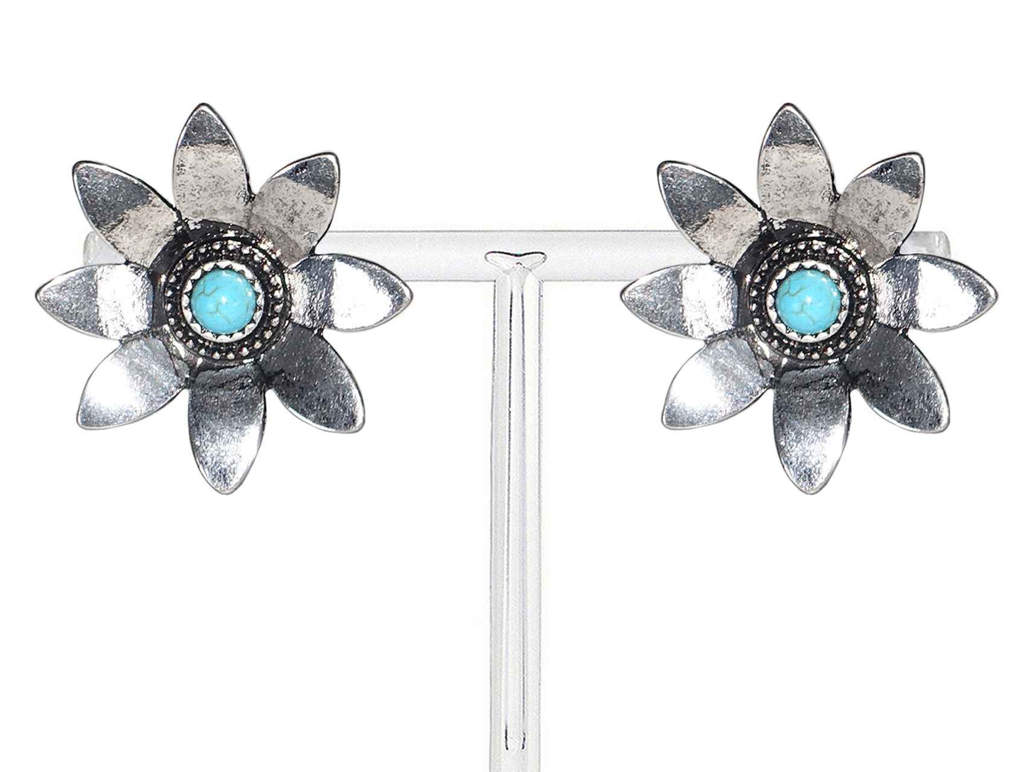 2917 R2-168 3D BALL TEXTURED FLOWER EARRINGS