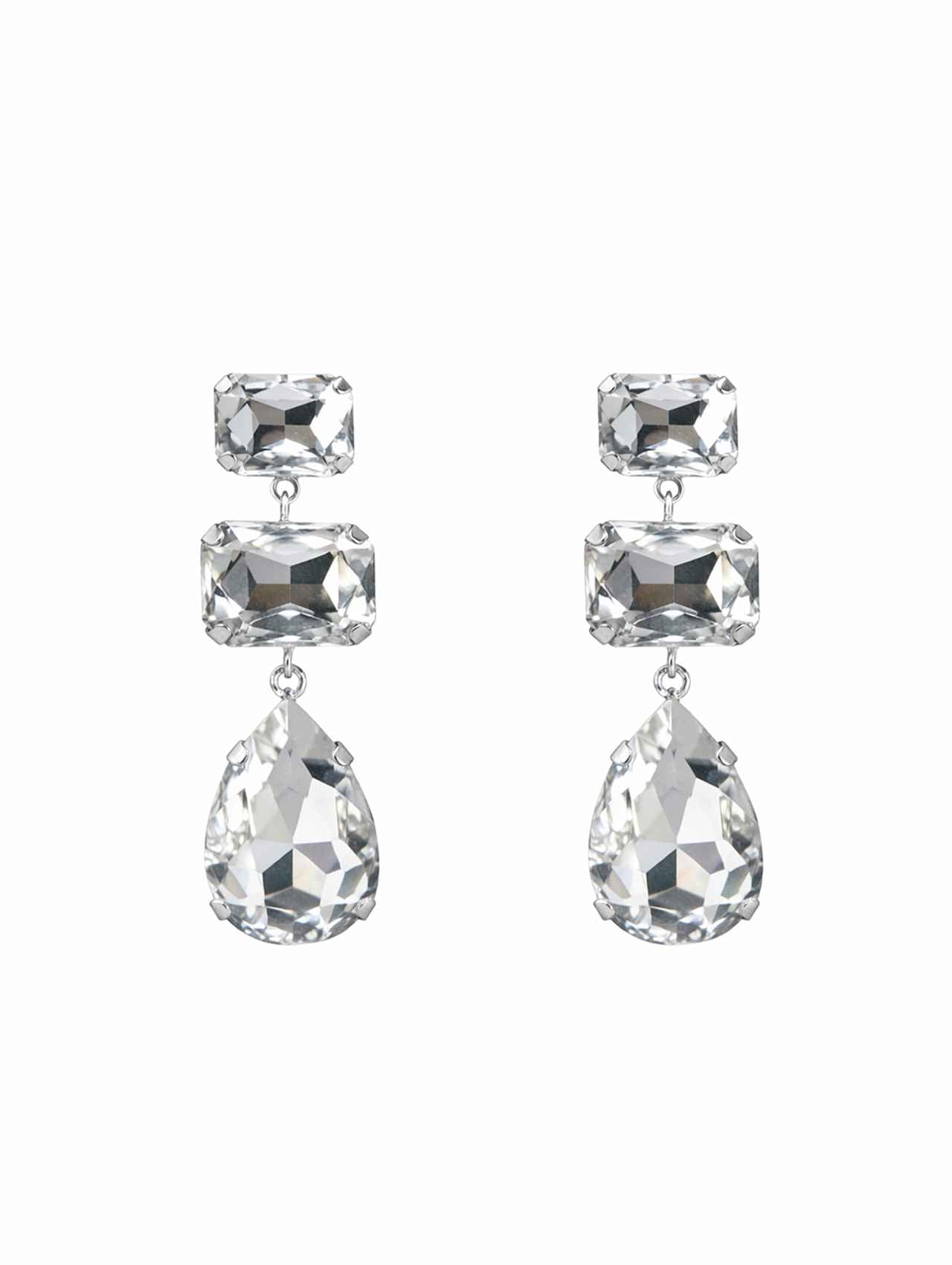 3618 CLEAR CLEAR TONE RHINESTONE DANGLE ER R1-176