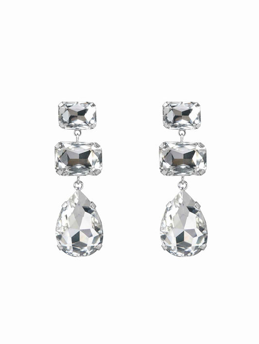 3618 CLEAR CLEAR TONE RHINESTONE DANGLE ER R1-176