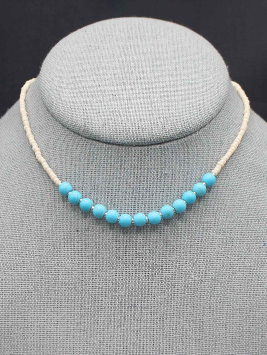 0208 R3-9 SEED BEAD WITH TQS STONE BEADS 13”