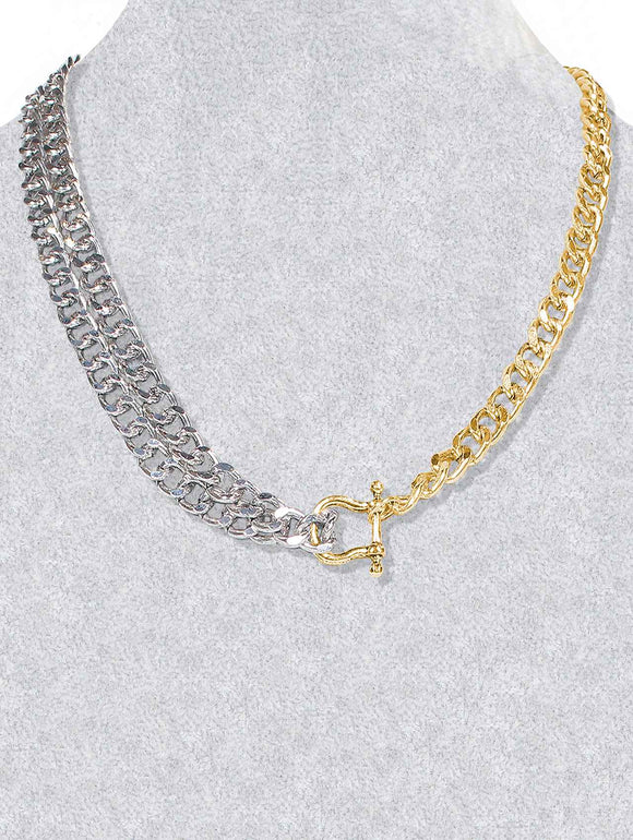 1347 HH120 2 Layered Horse Groove Cuban Chain