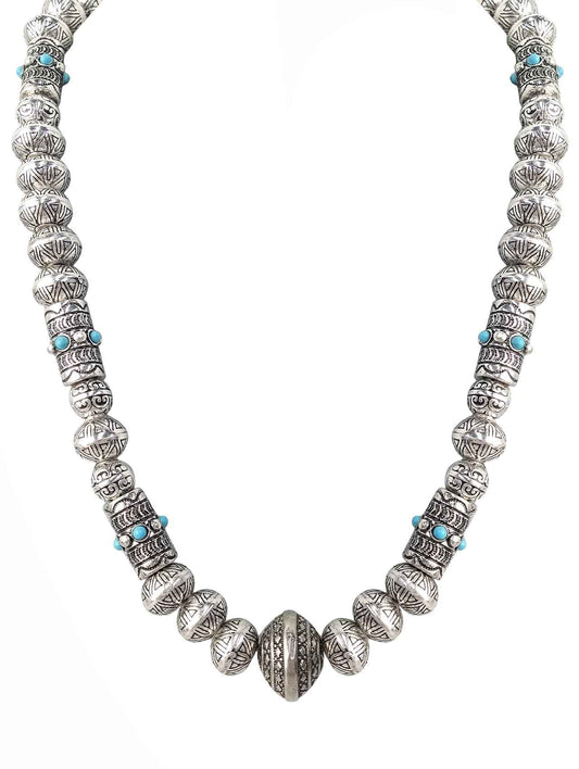1692 H172 TURQ AND SILVER BEADED NL