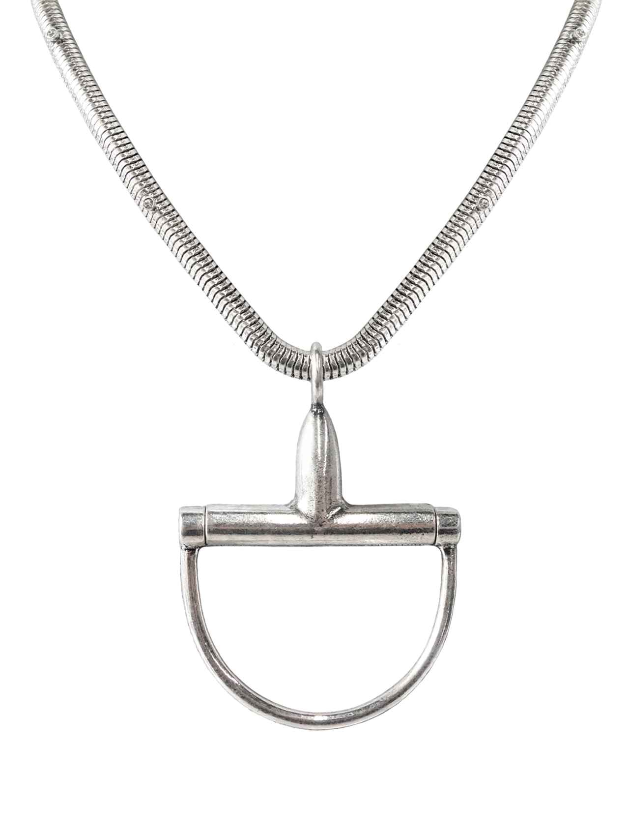 1886 SILVER  SNAFFLE BIT SNAKE CHAIN 18" NK