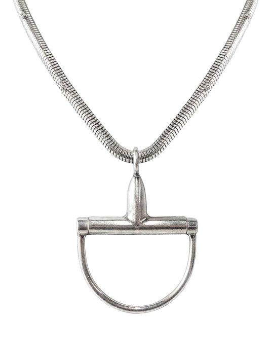 1886 SILVER  SNAFFLE BIT SNAKE CHAIN 18" NK