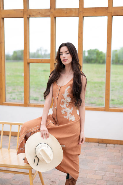 TH2555 APRICOT DRESS STITCH APPLIQUE (7 Piece)