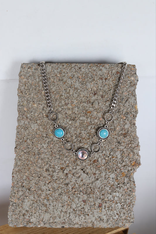 0972 HH142 WESTERN STATEMENT NECKLACE 16" W/ AB R