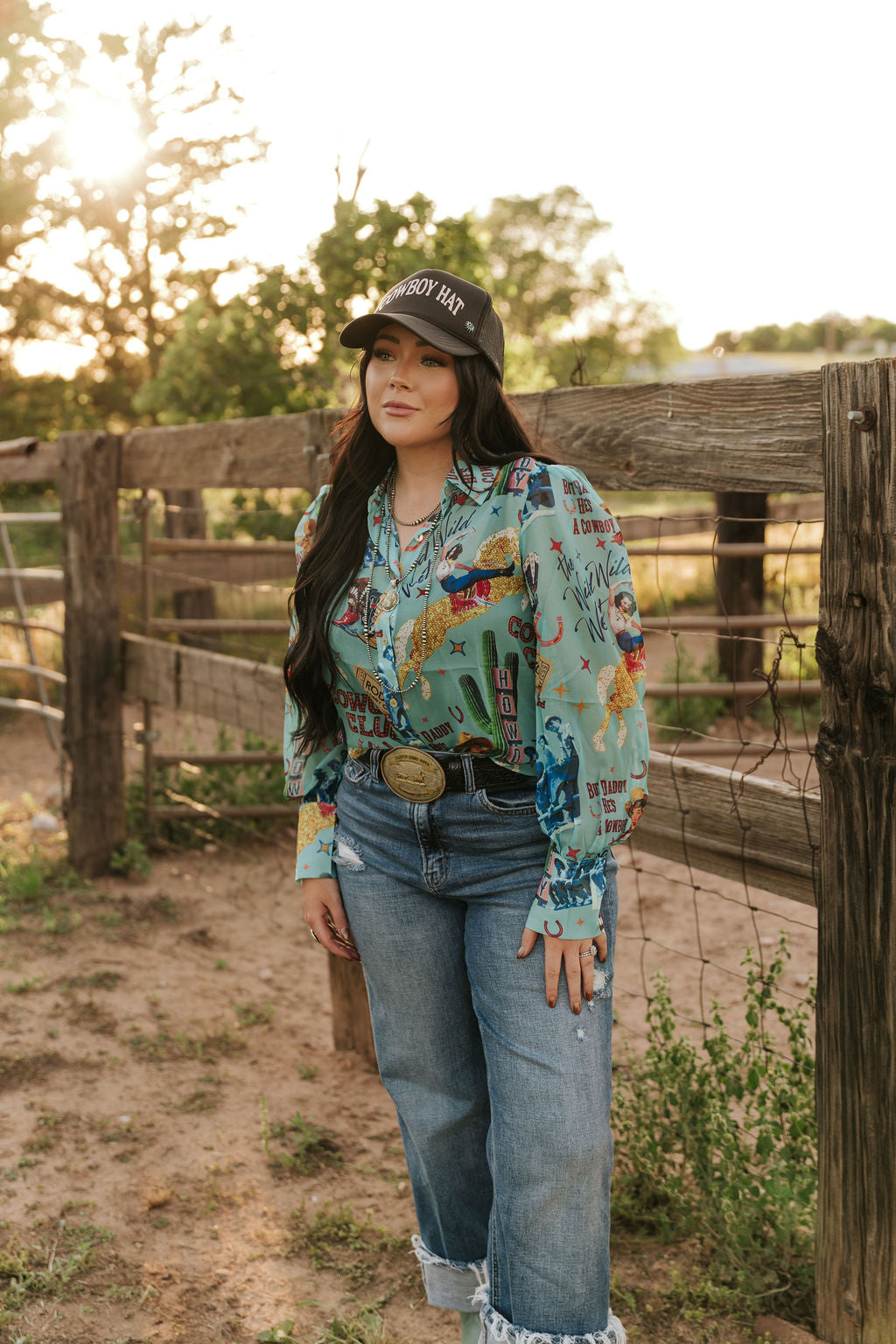 TH11 TURQUOISE COWGIRL COLLAGE  (7 Piece)