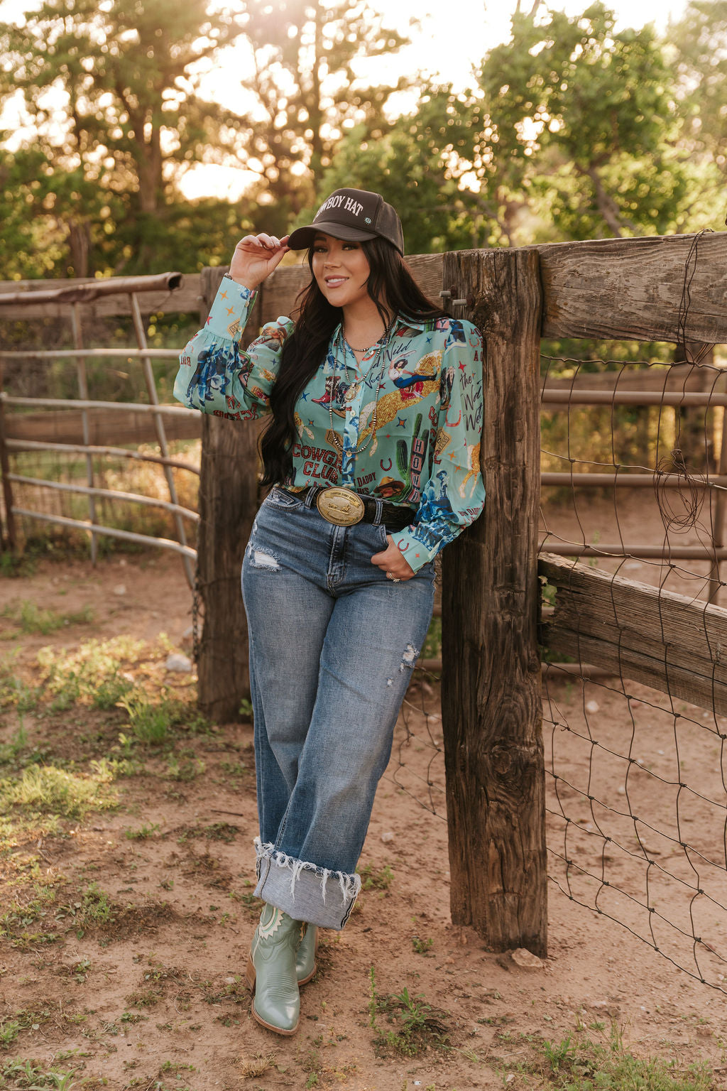 TH11 TURQUOISE COWGIRL COLLAGE  (7 Piece)