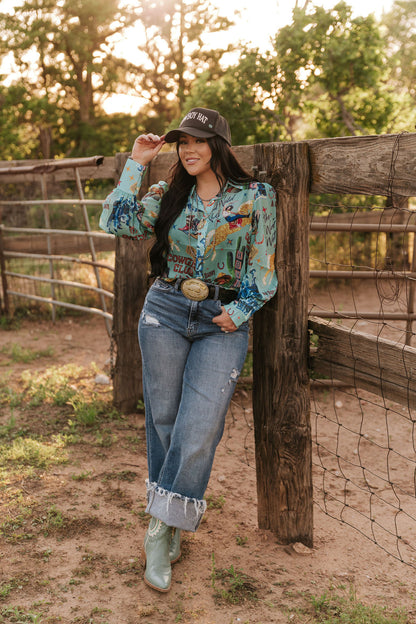 TH11 TURQUOISE COWGIRL COLLAGE  (7 Piece)