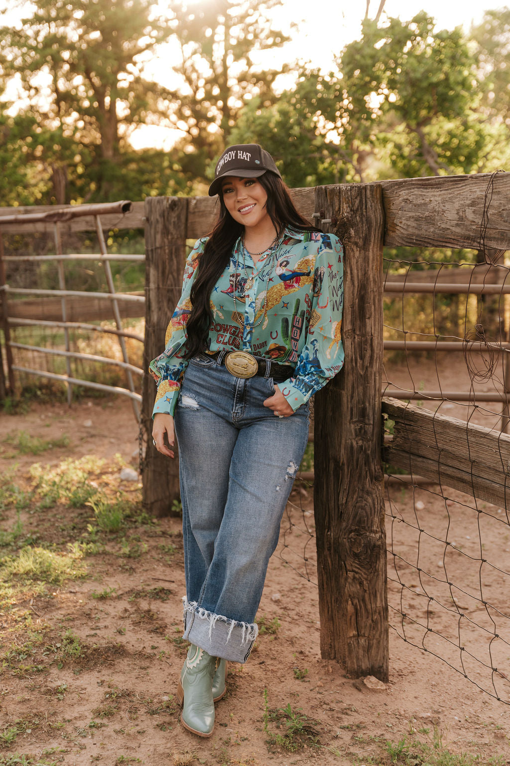 TH11 TURQUOISE COWGIRL COLLAGE  (7 Piece)