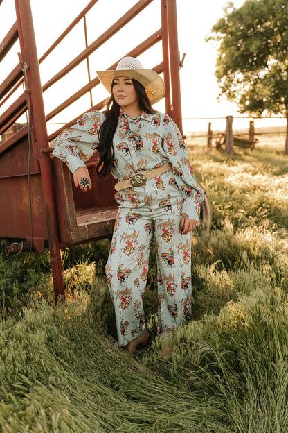 TH56 TEAL HOWDY  PANT (8 Piece)