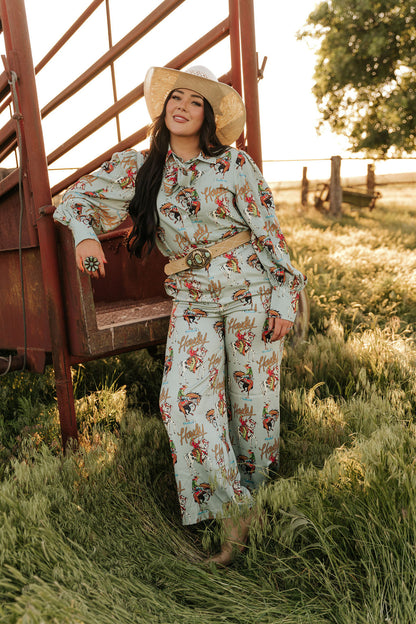 TH56 TEAL HOWDY  PANT (8 Piece)