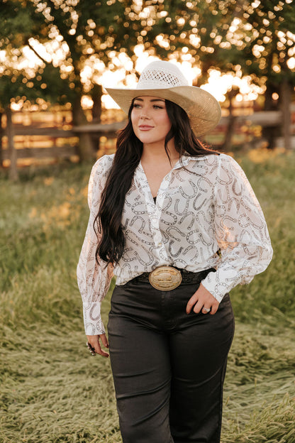 TH11 S138 HORSESHOE WHITE BLOUSE (1 Piece)