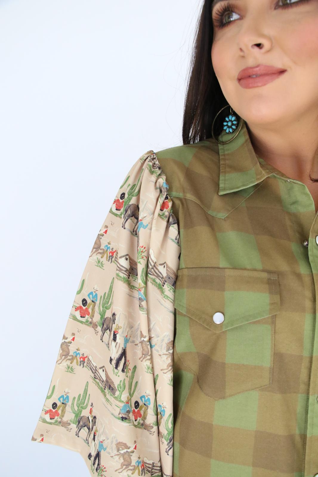 TH102 MIXED GREEN GINGHAM(7 Piece)