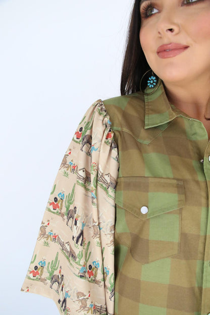 TH102 MIXED GREEN GINGHAM(7 Piece)