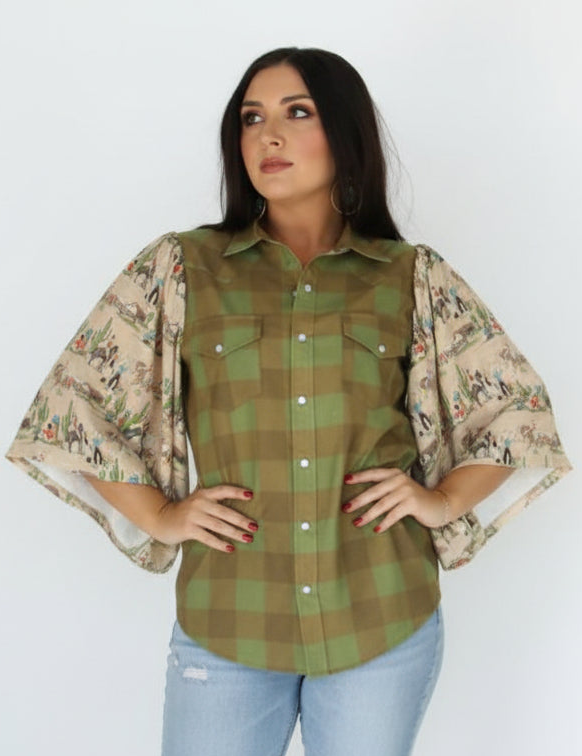 TH102 MIXED GREEN GINGHAM(7 Piece)