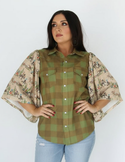 TH102 MIXED GREEN GINGHAM(7 Piece)