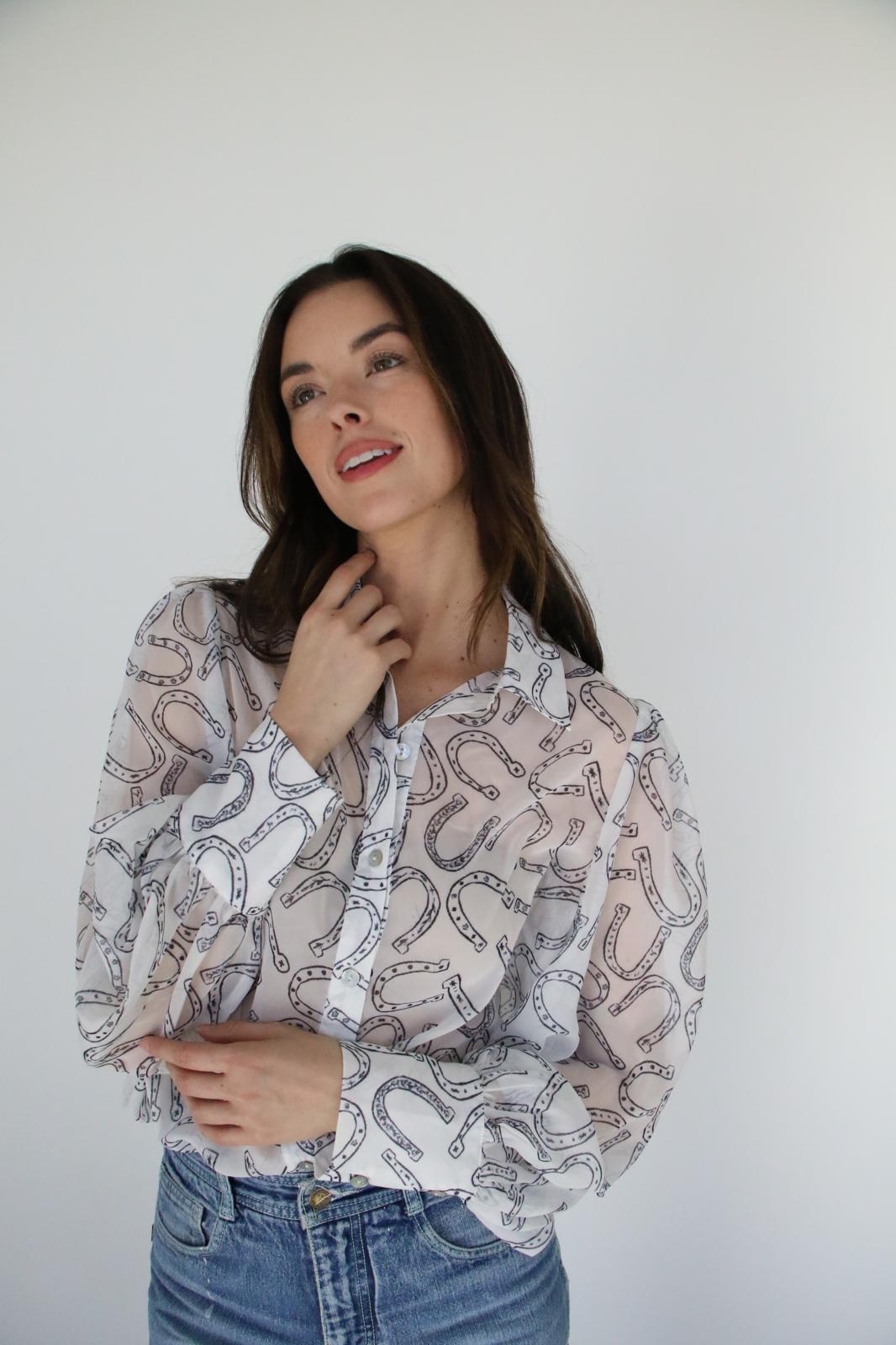 TH11 HORSESHOE WHITE BLOUSE (7 Piece)