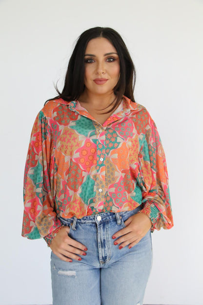 TH23 S141 BOW MESH TOP (1 Piece)