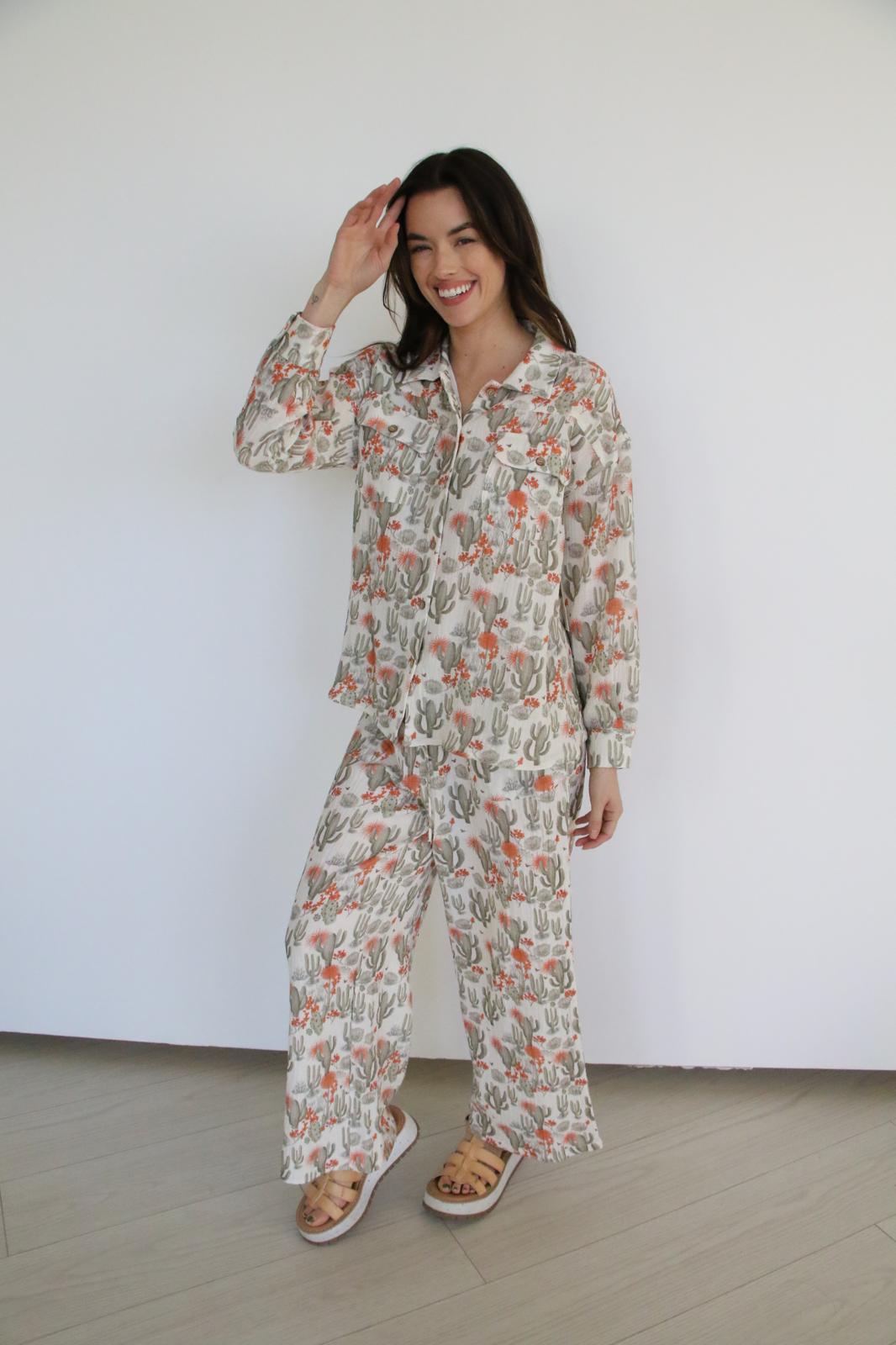 TH2109 S171 CACTUS GAUZE PANT(1 Piece)