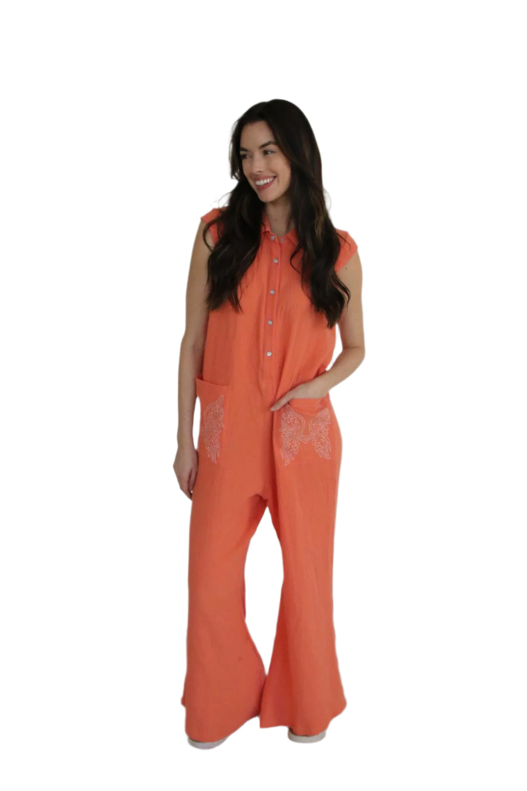 TH87 CORAL GAUZE JUMPER WITH STITCH (7 Piece)