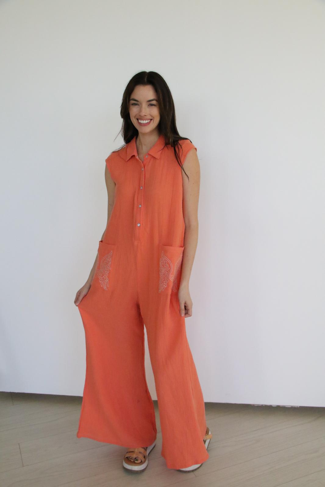 TH87 CORAL GAUZE JUMPER WITH STITCH (7 Piece)