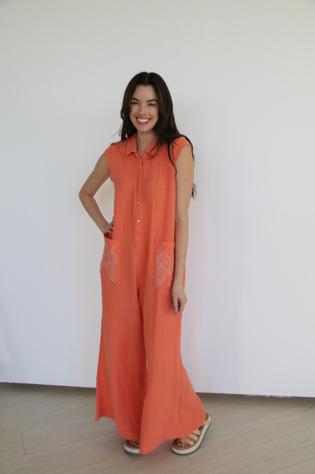 TH87 CORAL GAUZE JUMPER WITH STITCH (7 Piece)