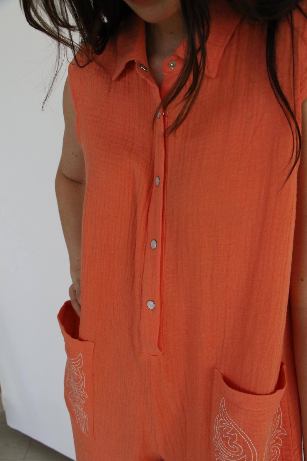 TH87 CORAL GAUZE JUMPER WITH STITCH (7 Piece)