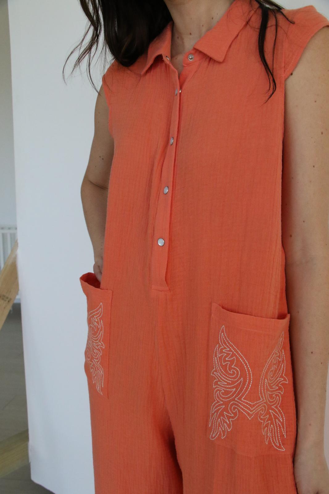 TH87 CORAL GAUZE JUMPER WITH STITCH (7 Piece)