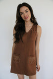 TH1407A- SCUBA Brown Shift Dress (7)