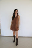 TH1407A- SCUBA Brown Shift Dress (7)