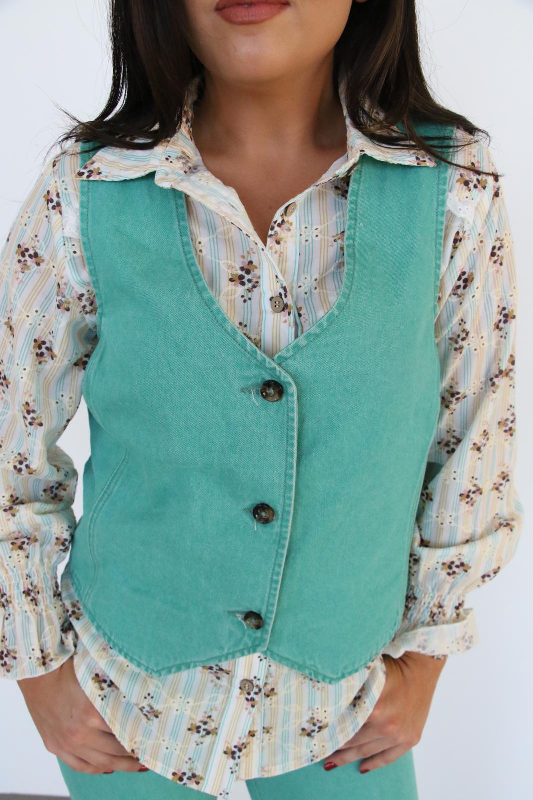 TH75 S182 Floral RUFFLE TOP (1 Pieces)