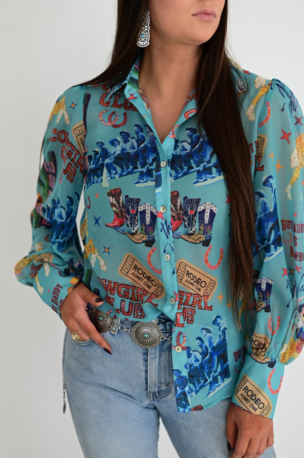 TH11 TURQUOISE COWGIRL COLLAGE  (7 Piece)