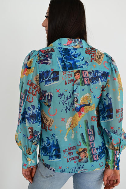 TH11 TURQUOISE COWGIRL COLLAGE  (7 Piece)