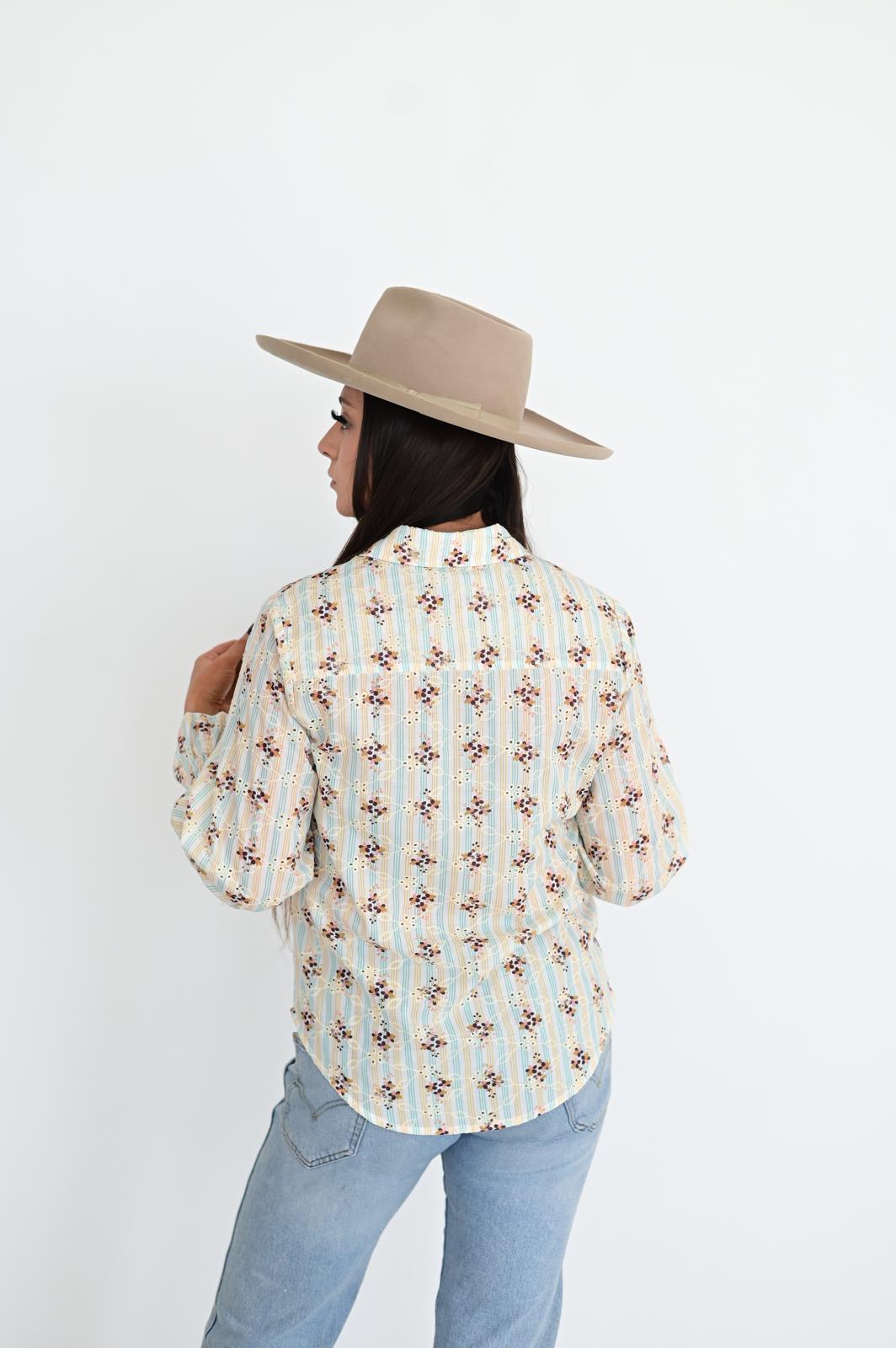 TH75 S182 Floral RUFFLE TOP (1 Pieces)