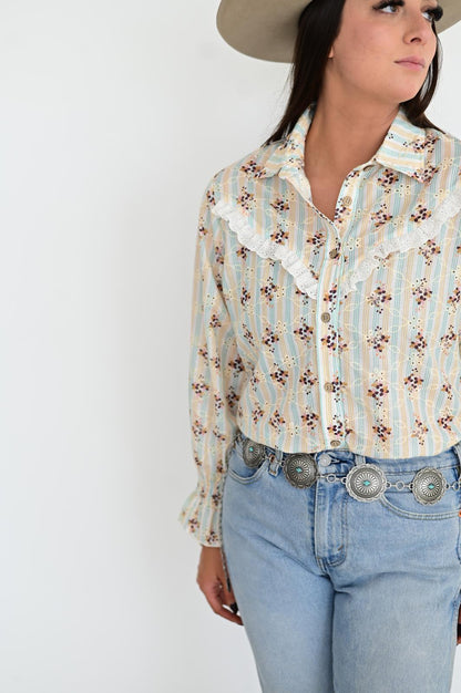 TH75 S182 Floral RUFFLE TOP (1 Pieces)