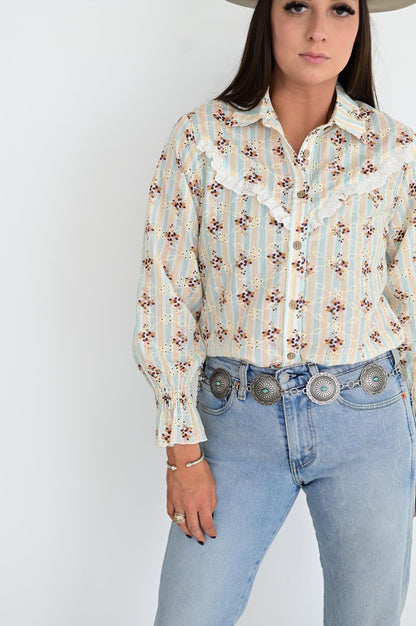 TH75 S182 Floral RUFFLE TOP (1 Pieces)