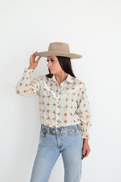 TH75 S182 Floral RUFFLE TOP (1 Pieces)