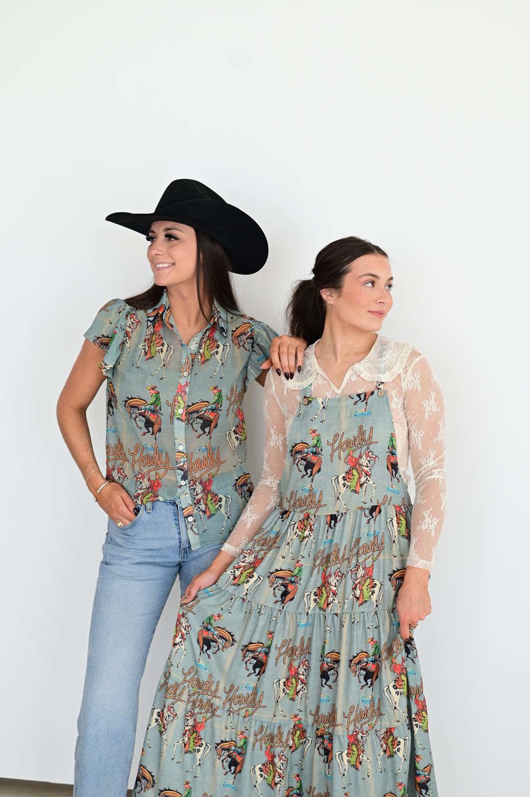 TH85 S192 SAGE HOWDY OVERALL DRESS (1 Piece)