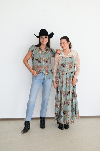 TH85 S192 SAGE HOWDY OVERALL DRESS (1 Piece)