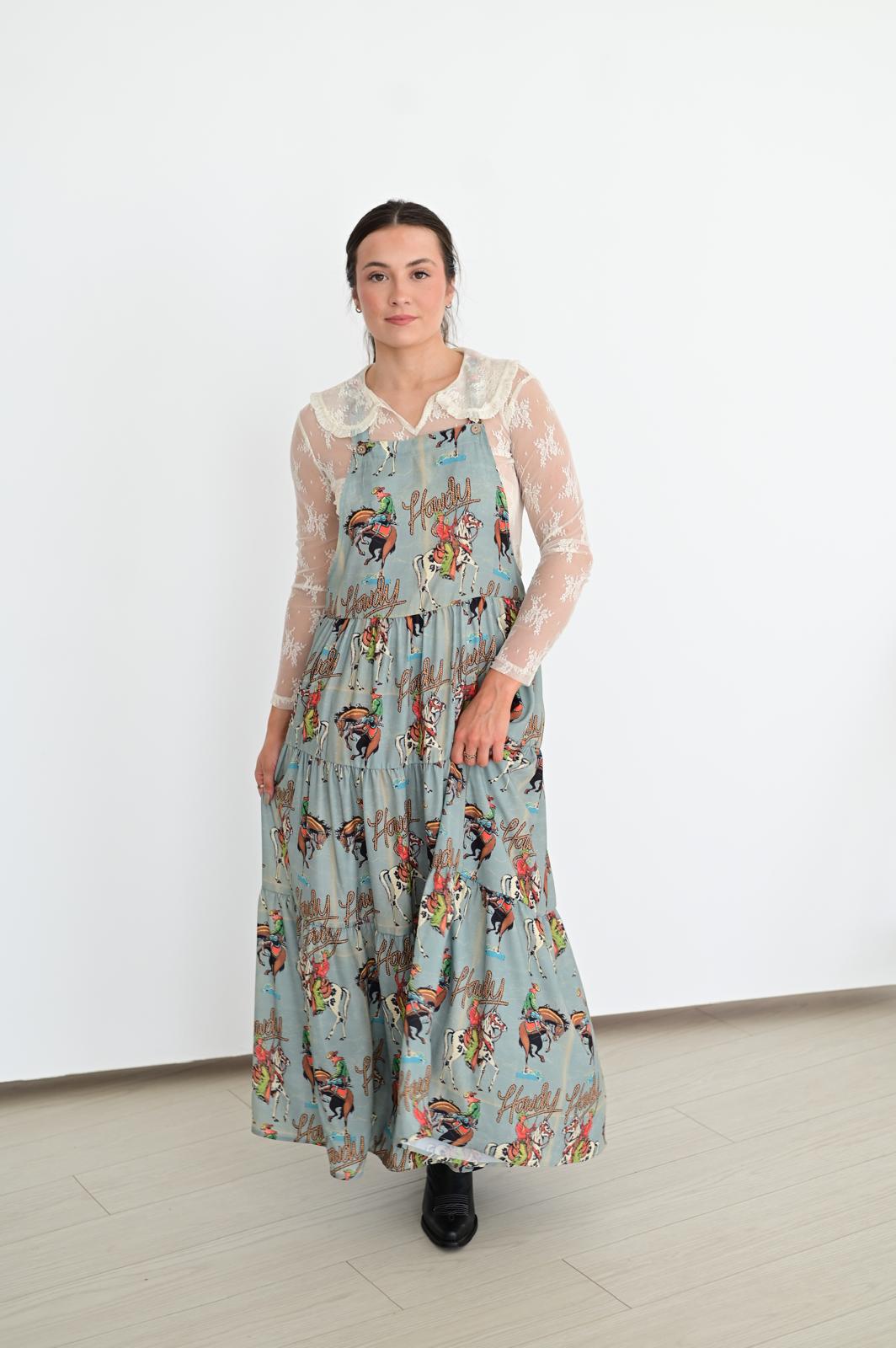 TH85 S192 SAGE HOWDY OVERALL DRESS (1 Piece)