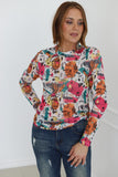 TH1221 80'S WESTERN MESH TOP(7 Piece)