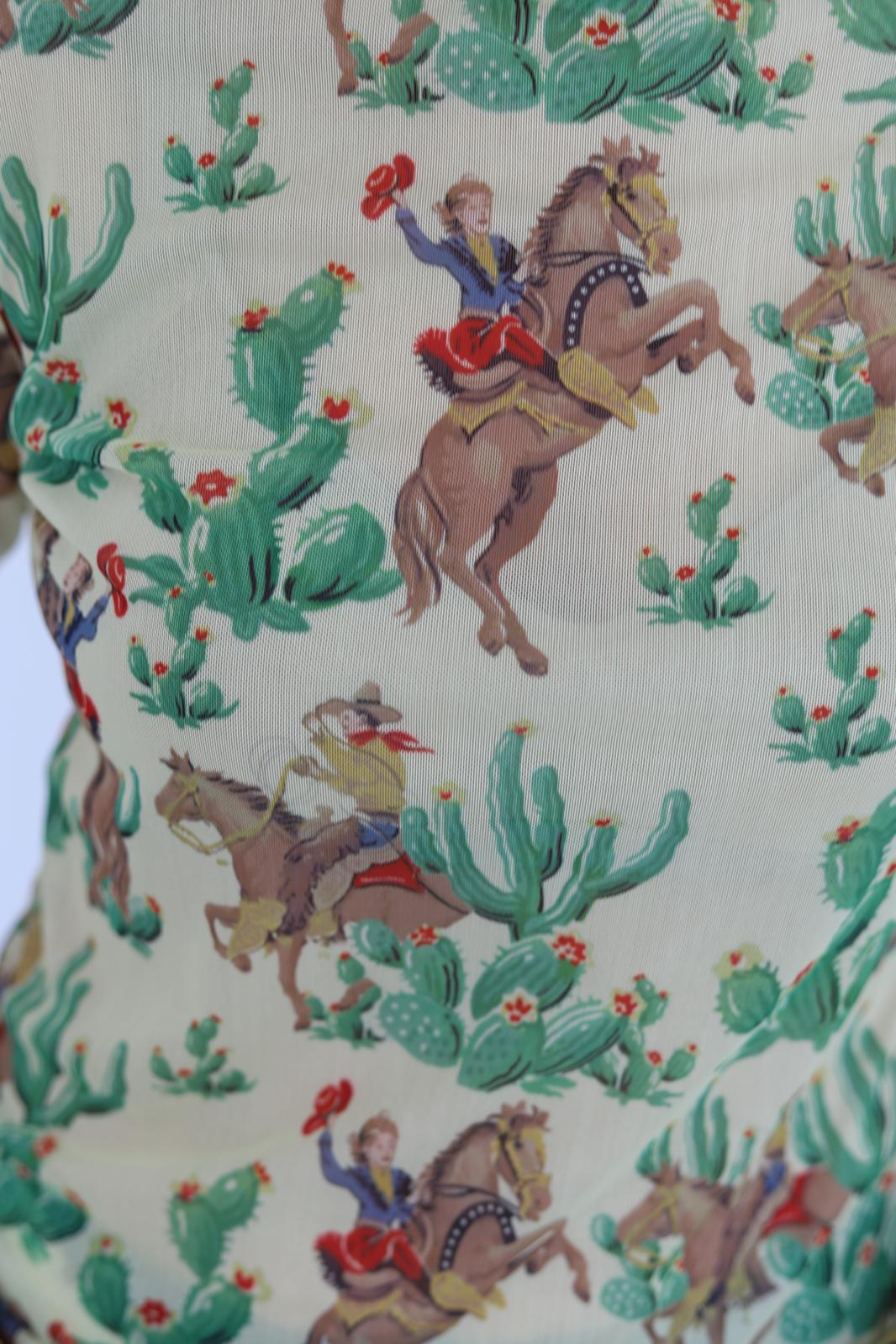 TH1221 S219 RETRO CACTUS COWBOY (1  Piece)