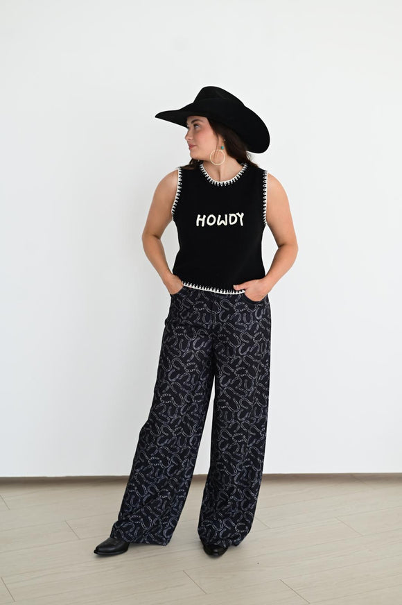 TH221 BLACK HORSE SHOE TROUSER PANT (7)