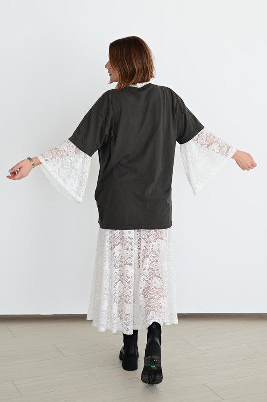 TH1251  IVORY LACE SKIRT(7 Piece)