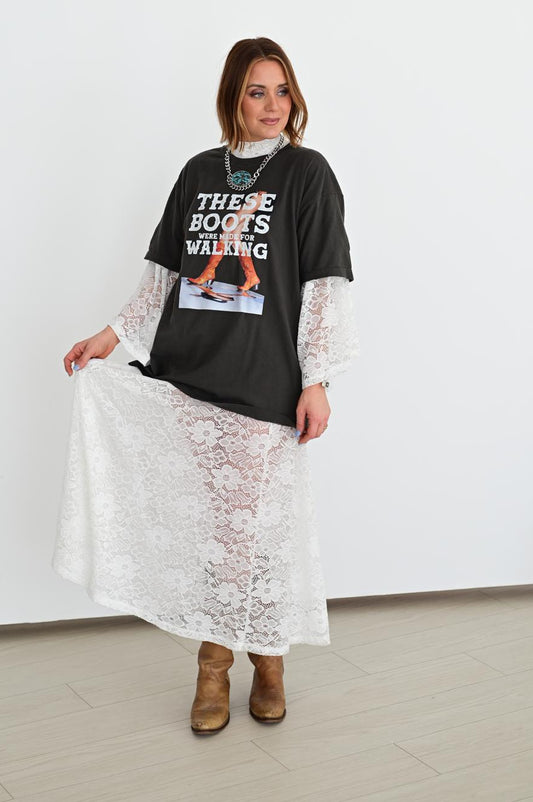 TH1251  IVORY LACE SKIRT(7 Piece)